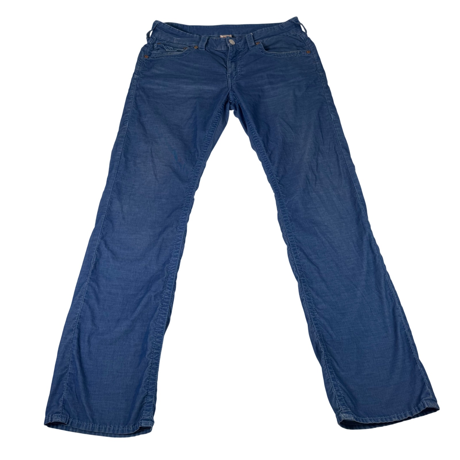 True Religion Ricky Straight Leg Corduroy Pant Men 33 Blue Y2k Grunge Streetwear